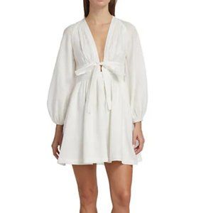 Zimmermann Cira Linen Bow Minidress